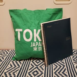 Green tote bag